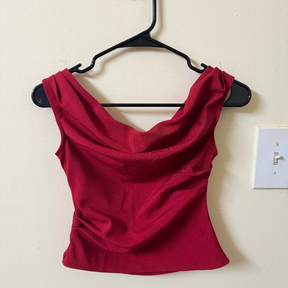 Red Off-shoulder Ruched top